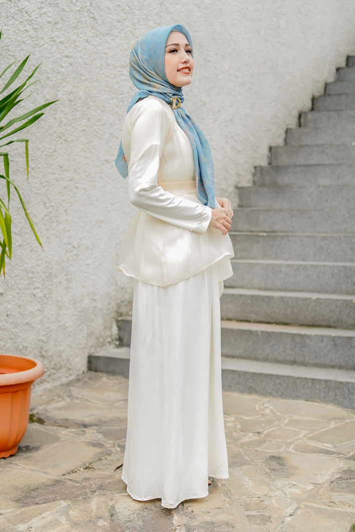 Ankara Dress - White