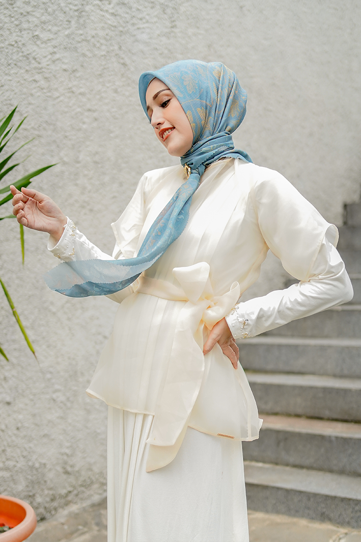 Ankara Dress - White